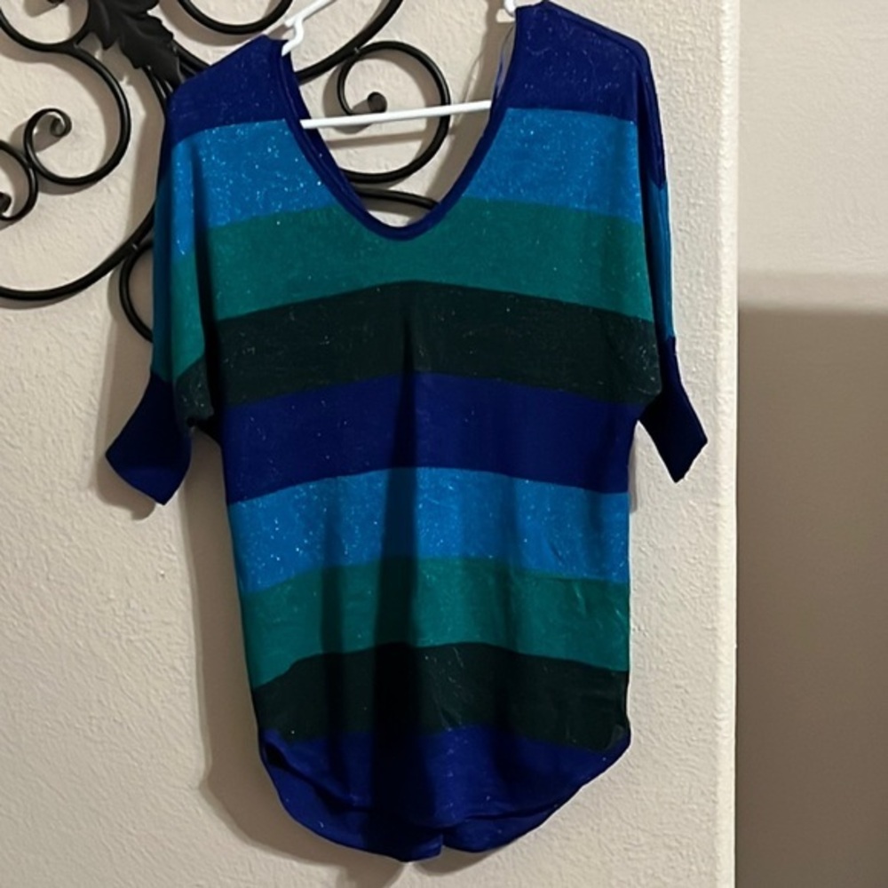 EXPRESS green & blue striped top Size S New w/o tags